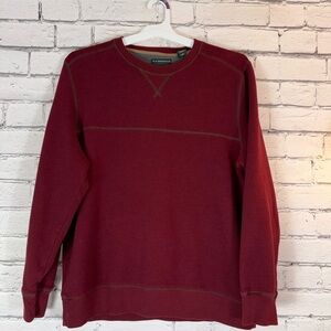 GH Bass Co Men’s Red Pullover Fleece Crew Sweatshirt Size XL Gym Sweatshirt